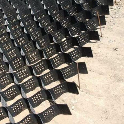 Smooth And Perforated  Honeycomb Black HDPE Geocell For Road Base Stabilization