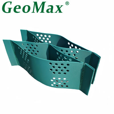 Green Color HDPE Geocell Retaining Wall Solutions 150mm Height 445mm Welding Space ESCR 5000Min HPOIT