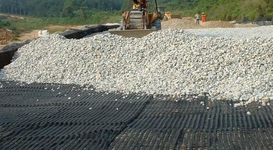 HDPE Uniaxial Geogrid Reinforced Slope สำหรับกำแพงกันดินถนนรถแล่น