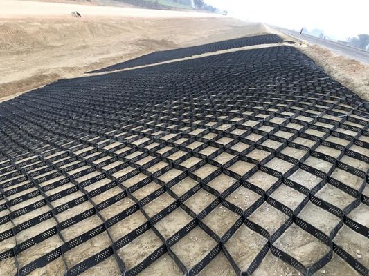 HDPE Geocell Used In Road Construction, Ultrasonic Welding Geocell For Soil Stabilization
