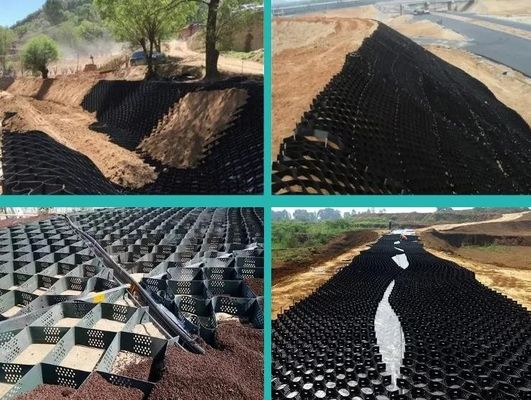 HDPE Geocell Gravel พลาสติก Mating สําหรับความมั่นคงของดินและการป้องกันชัน