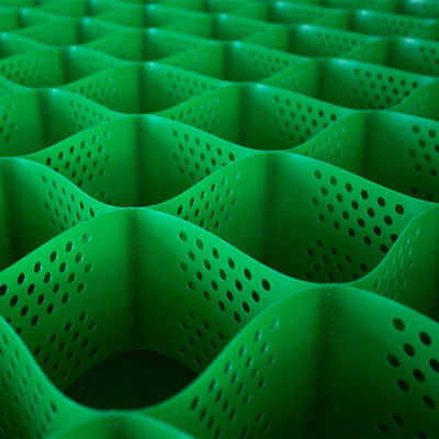 Hdpe Gravel Grid Geocell For Road Soil Stabilization 445mm Green Color