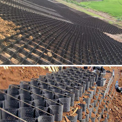Black Textured Perforated Soil Stabilizer HDPE Geocell 1420n For Slop Protection