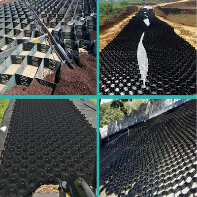 ASTM Standard Textured / Perforated HDPE Geocells For Slope / Retaining Wall / Road Reinforcement 100-445mm
