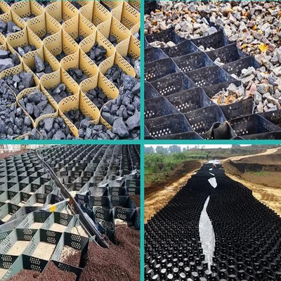 โครงการ Geocells HDPE ที่มีความแข็งแรงสูง / perforated สําหรับการป้องกันการเสริมท่อทางชันช่องทาง