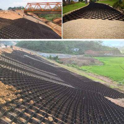 Cellular Confinement System Reinforced Soil Slope Stabilizer Gravel Grid HDPE Geocell 445mm