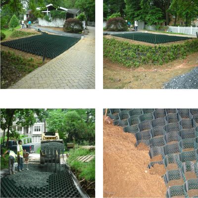 HDPE Geocell สําหรับการป้องกันมุมถนน ระยะเวลัด 330mm, 400mm,445mm