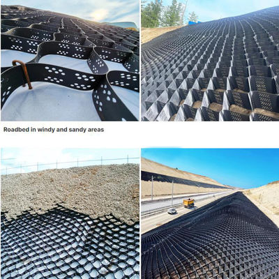 150mm 100mm 75mm 50mm Textured Perforated Plastic HDPE Geocell Honeycomb Grid