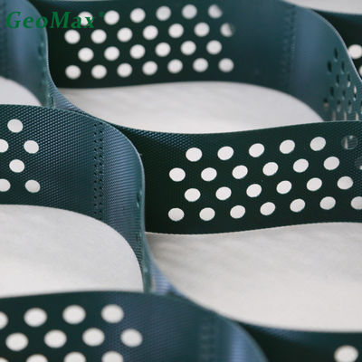 HDPE Geocell For Channel Protection Water Proof Ground Grid Gravel Mat 200mm Height 356mm Welding Space Textured Perforated
