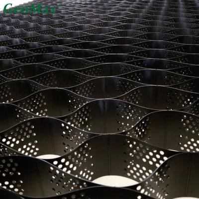 HDPE Geocell For Channel Protection Water Proof Ground Grid Gravel Mat 200mm Height 356mm Welding Space Textured Perforated
