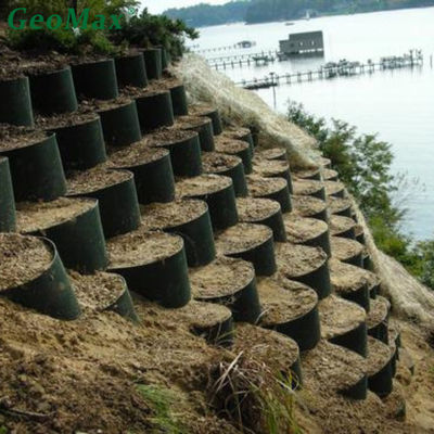 Black HDPE Geocell 150mm Height 445mm Welding Space For Retaining Walls River Walls Gabion Replacement Vegetated Wall