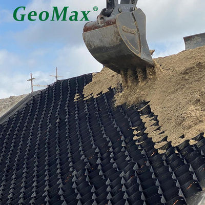 GEOMAX สีดํา HDPE GEOCELL 120MM HEIGHT 330MM พื้นที่ปั่นสําหรับพื้นที่จอดรถ