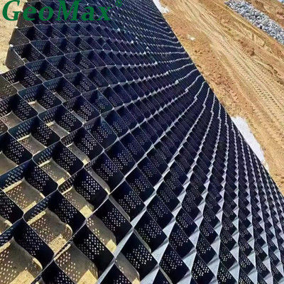 สีดํา HDPE Geocell 150mm ความสูง 660mm พื้นที่ปั่น สําหรับอุปกรณ์ป้องกันเสียง