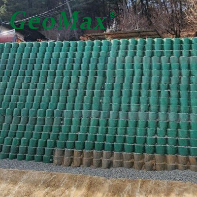 สีเขียว HDPE GEOCELL 150MM HEIGHT 445MM พื้นที่ปั่นสําหรับกําแพงยึด
